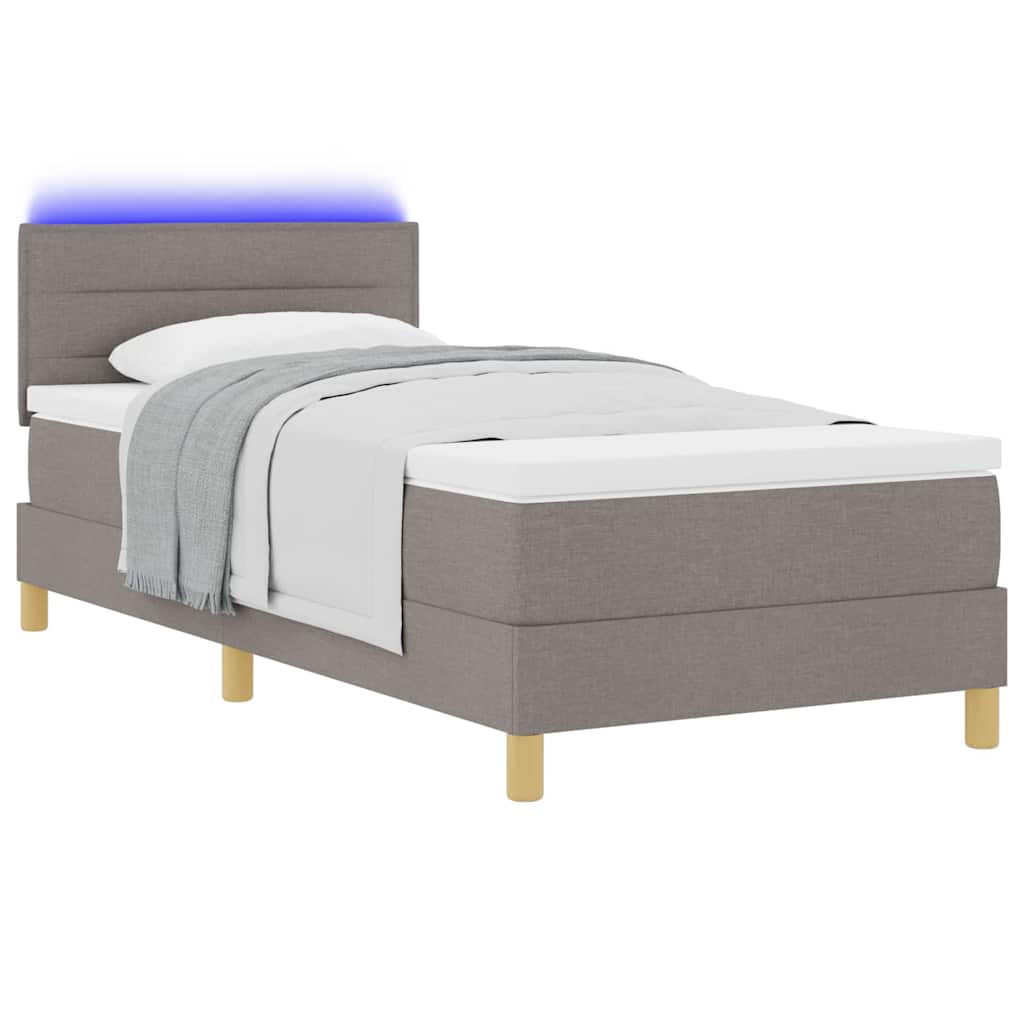 Letto a Sorgente LED con materasso Talpa 80 x 200 cm Tessuto