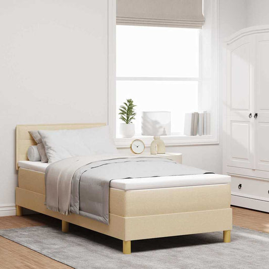 Letto a Sorgente LED con strisce LED Crema 80 x 200 cm Tessuto | homemem39