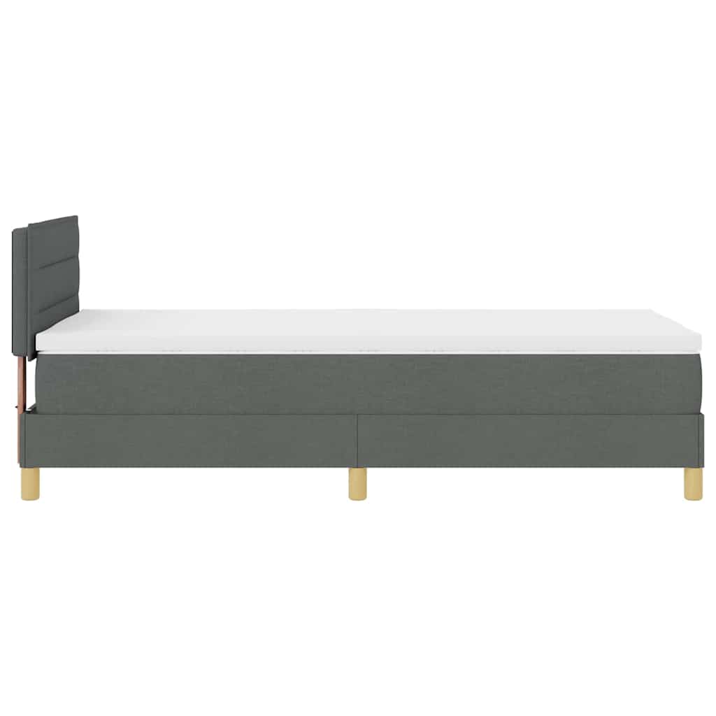 Letto a Sorgente LED Grigio scuro 90 x 190 cm Tessuto