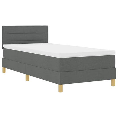 Letto a Sorgente LED Grigio scuro 100 x 200 cm Tessuto