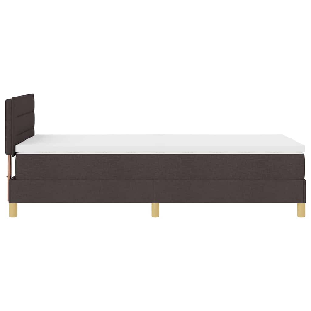 Letto a Sorgente LED Marrone Scuro 100 x 200 cm Tessuto