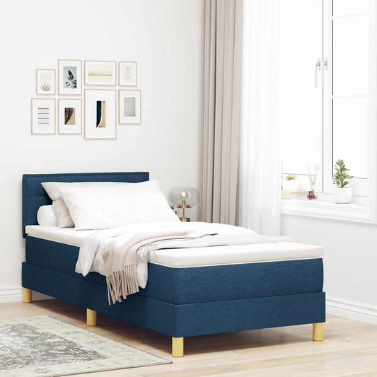 Letto a Sorgente LED con strisce LED Blu 100 x 200 cm Tessuto