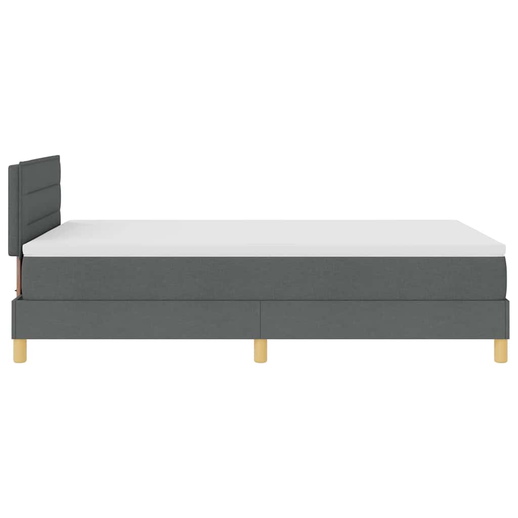 Letto a Sorgente LED con led Grigio scuro 120 x 190 cm Tessuto