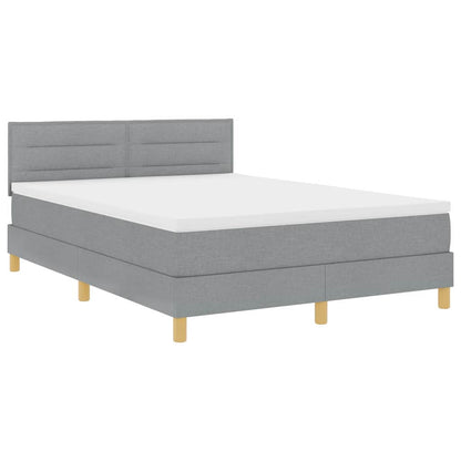 Letto a Sorgente LED con led Grigio chiaro 140 x 190 cm Tessuto