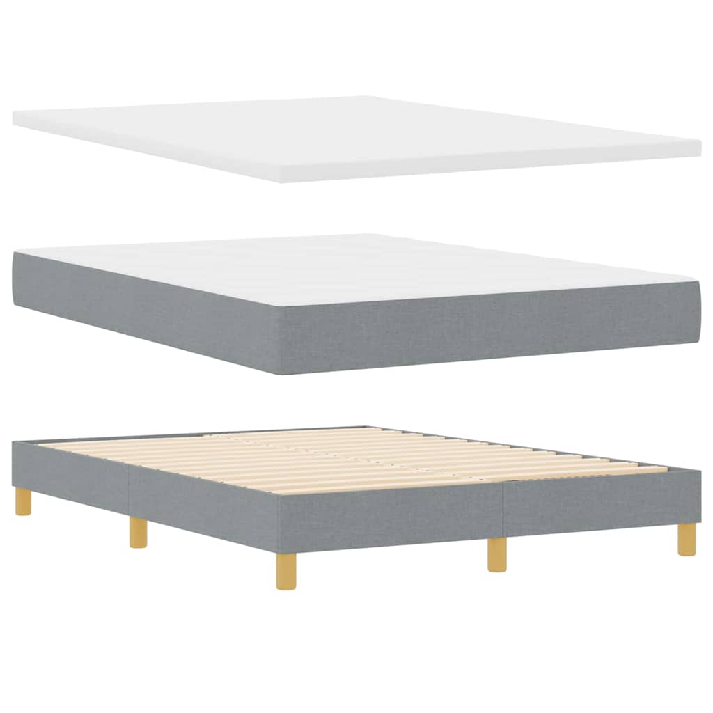 Letto a Sorgente LED con led Grigio chiaro 140 x 190 cm Tessuto