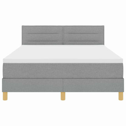 Letto a Sorgente LED con led Grigio chiaro 140 x 190 cm Tessuto