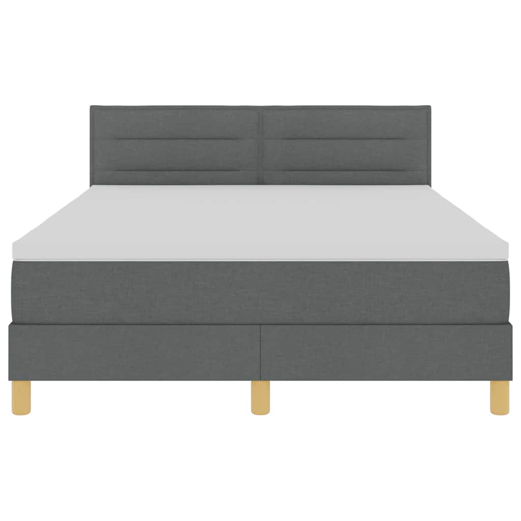Letto a Sorgente LED con led Grigio scuro 140 x 200 cm Tessuto