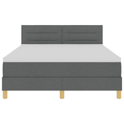 Letto a Sorgente LED con led Grigio scuro 140 x 200 cm Tessuto