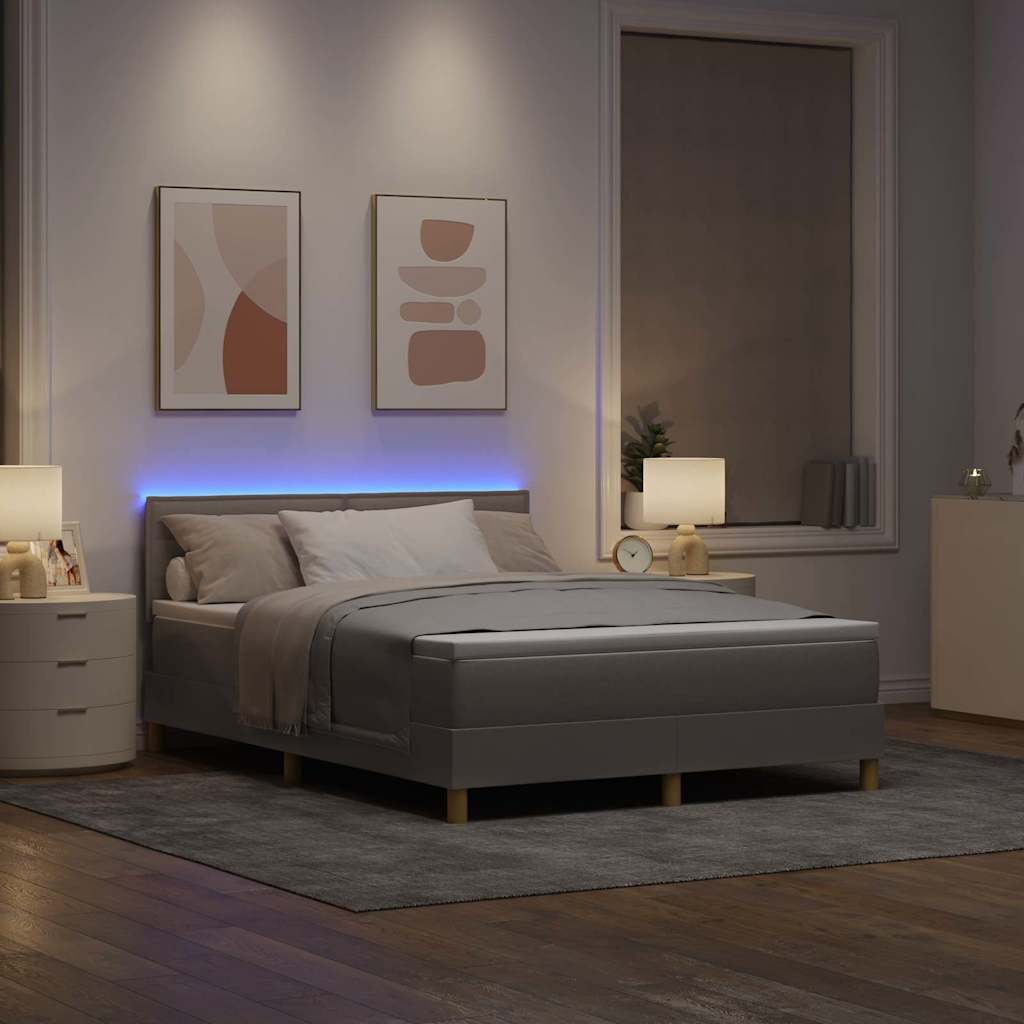Letto a Sorgente LED con materasso Talpa 140 x 200 cm Tessuto