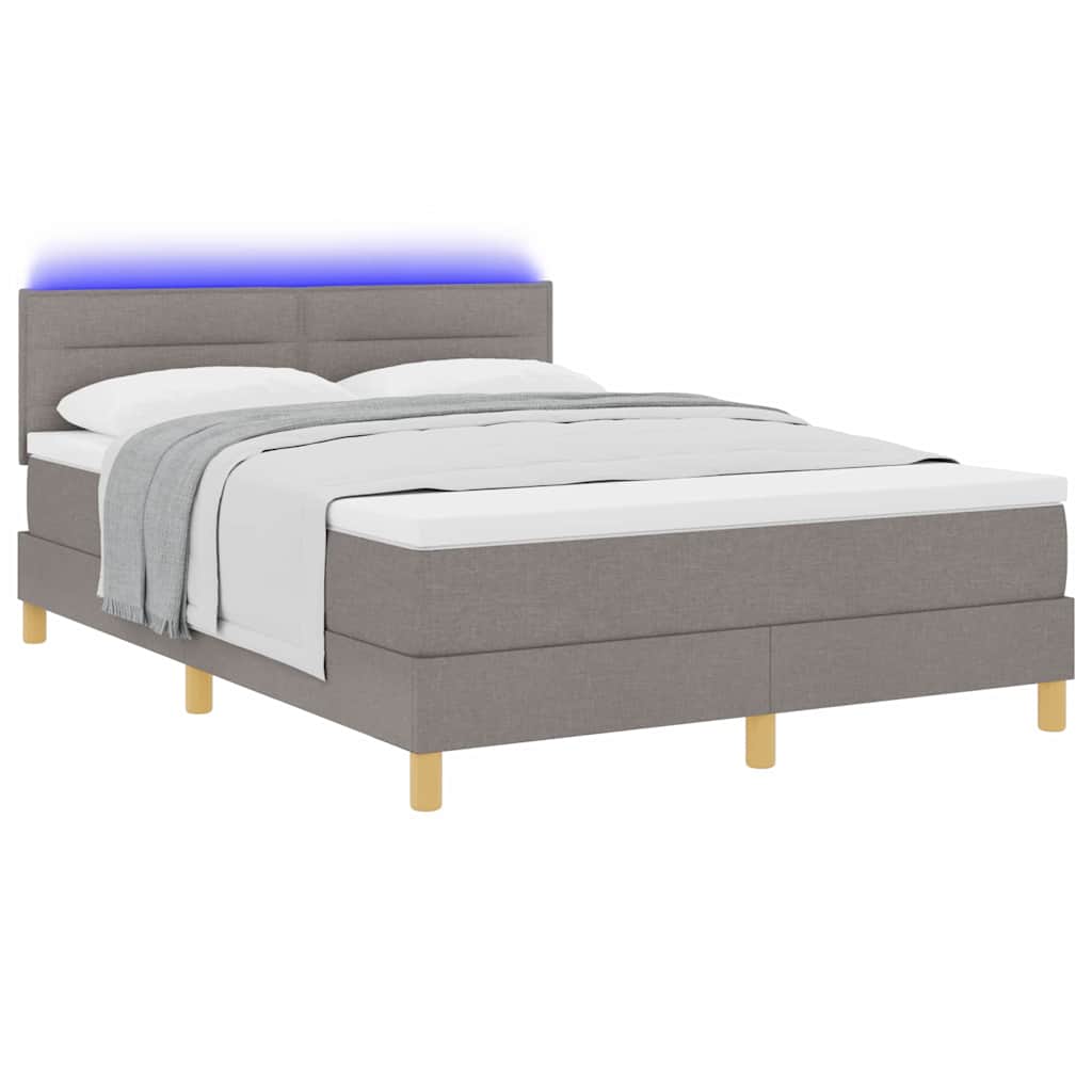 Letto a Sorgente LED con materasso Talpa 140 x 200 cm Tessuto