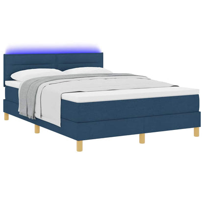 Letto a Sorgente LED con cuscino Blu 140 x 200 cm Tessuto | homemem39
