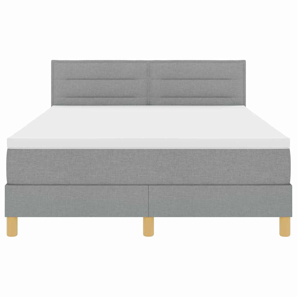 Letto a Sorgente LED con led Grigio chiaro 160 x 200 cm Tessuto
