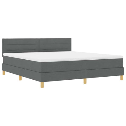 Letto a Sorgente LED Grigio scuro 180 x 200 cm Tessuto
