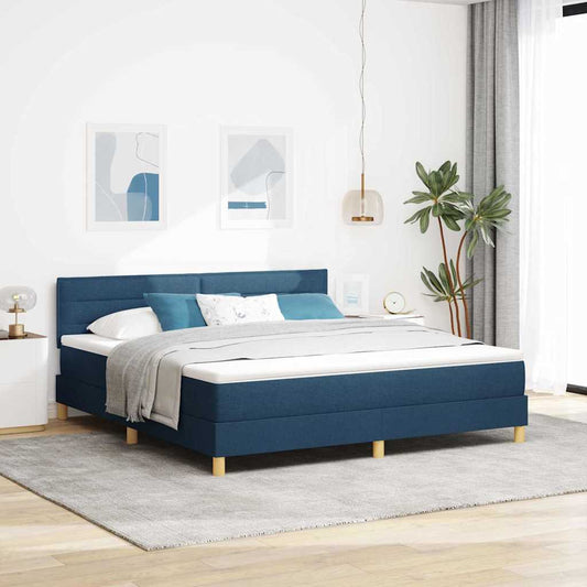 Letto a Sorgente LED con strisce LED Blu 180 x 200 cm Tessuto | homemem39