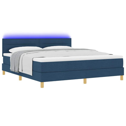 Letto a Sorgente LED con strisce LED Blu 180 x 200 cm Tessuto | homemem39
