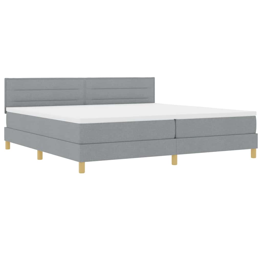 Letto a Sorgente LED Grigio chiaro 200 x 200 cm Tessuto | homemem39