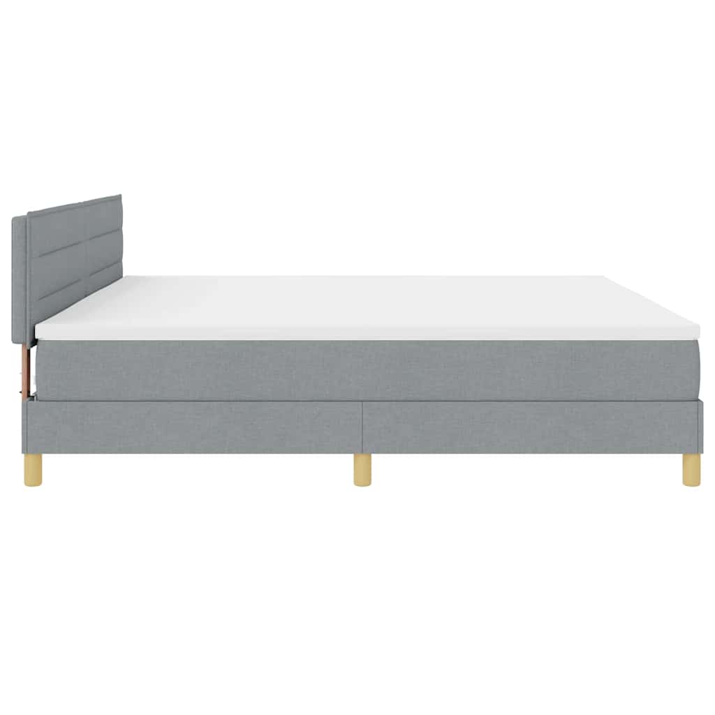 Letto a Sorgente LED Grigio chiaro 200 x 200 cm Tessuto | homemem39