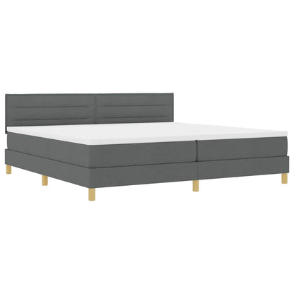 Letto a Sorgente LED Grigio scuro 200 x 200 cm Tessuto | homemem39