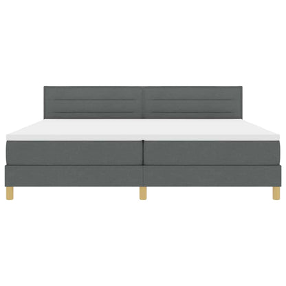 Letto a Sorgente LED Grigio scuro 200 x 200 cm Tessuto | homemem39