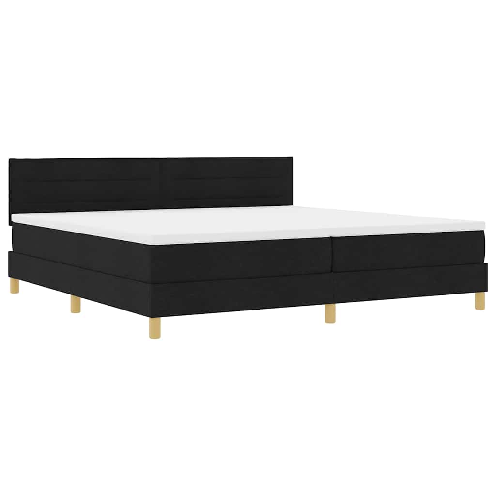 Letto a Sorgente LED con strisce LED Nero 200 x 200 cm Tessuto | homemem39