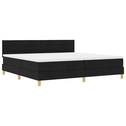 Letto a Sorgente LED con strisce LED Nero 200 x 200 cm Tessuto | homemem39