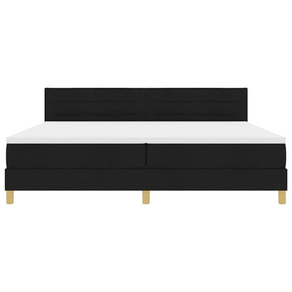 Letto a Sorgente LED con strisce LED Nero 200 x 200 cm Tessuto | homemem39