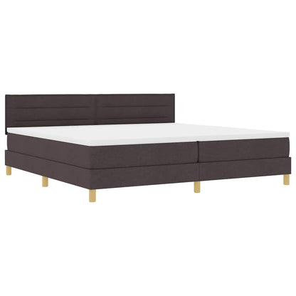 Letto a Sorgente LED Marrone Scuro 200 x 200 cm Tessuto | homemem39