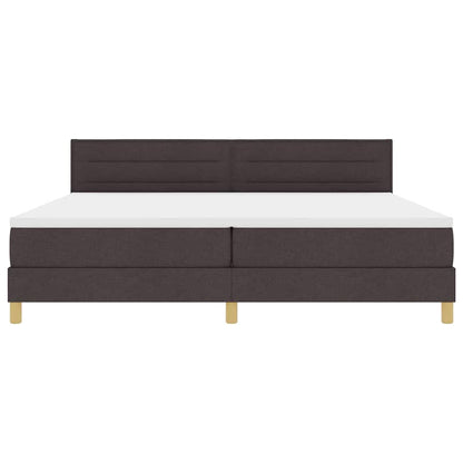 Letto a Sorgente LED Marrone Scuro 200 x 200 cm Tessuto | homemem39