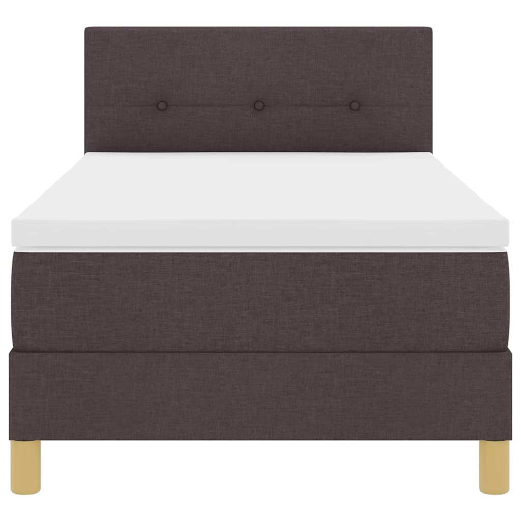 Letto a Sorgente LED Marrone Scuro 80 x 200 cm Tessuto | homemem39