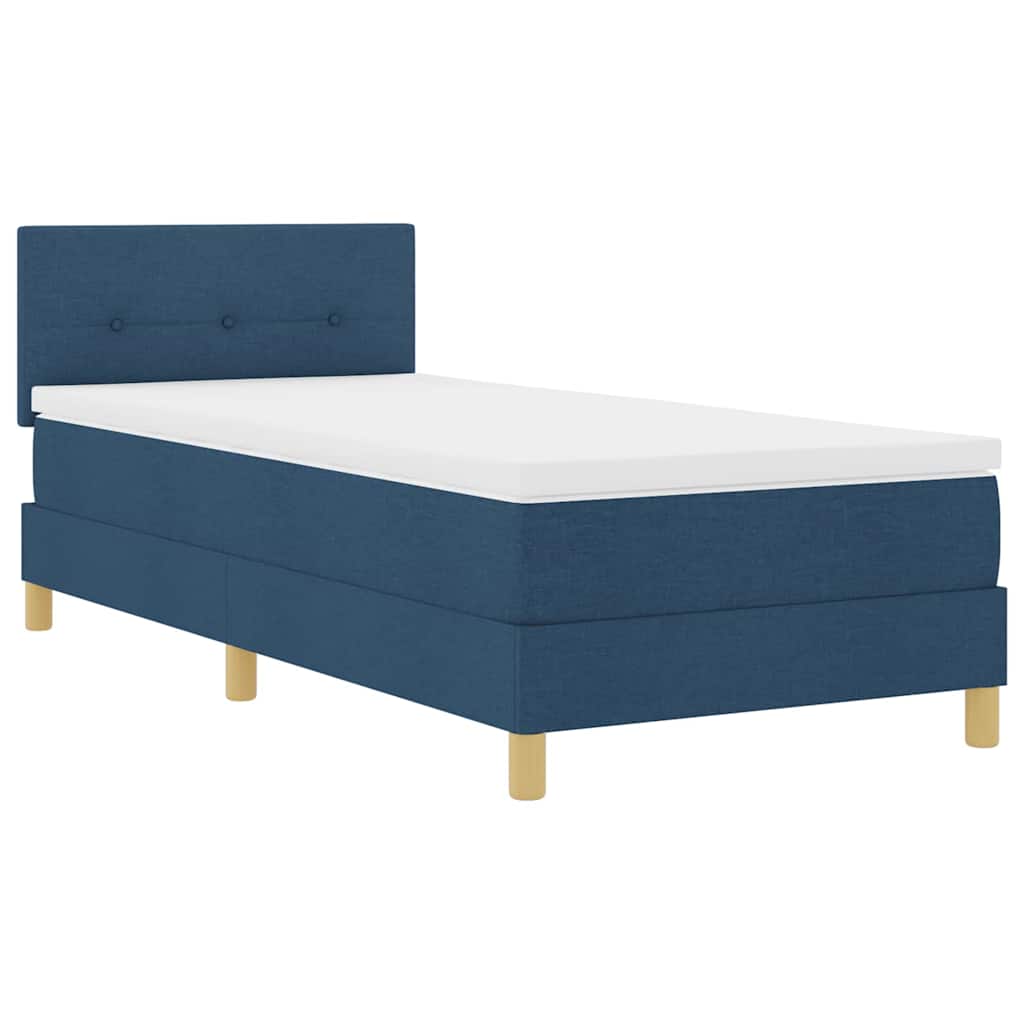 Letto a Sorgente LED con materasso Blu 80 x 200 cm Tessuto