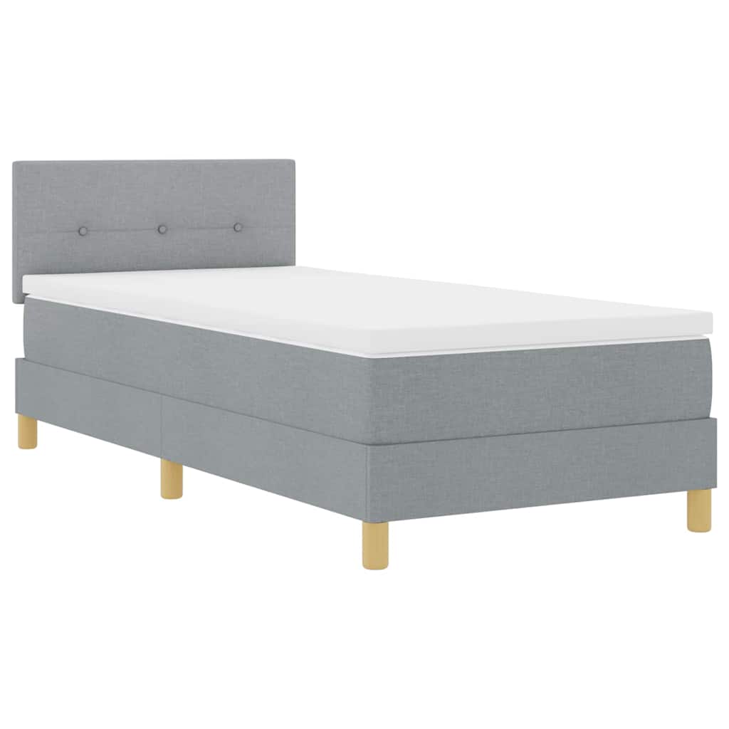 Letto a Sorgente LED Grigio chiaro 90 x 190 cm Tessuto
