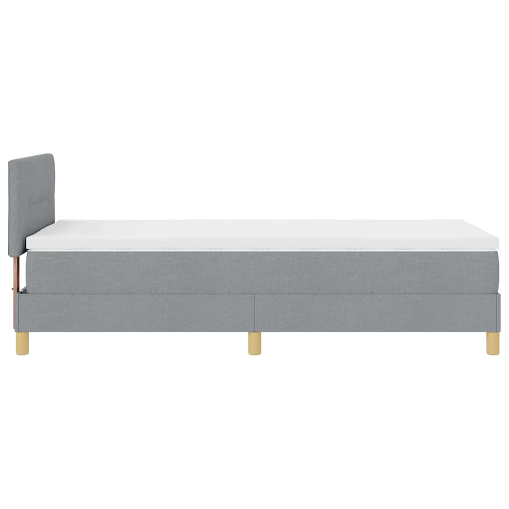 Letto a Sorgente LED Grigio chiaro 90 x 190 cm Tessuto
