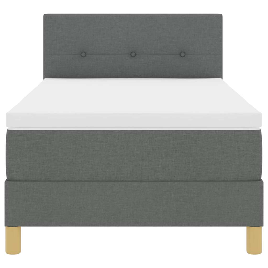 Letto a Sorgente LED Grigio scuro 90 x 190 cm Tessuto