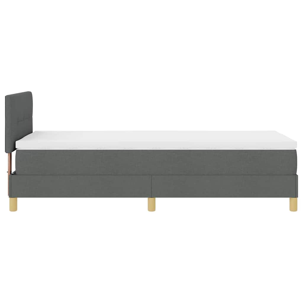 Letto a Sorgente LED Grigio scuro 90 x 190 cm Tessuto