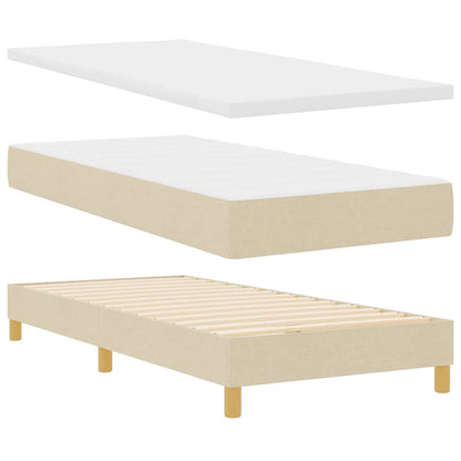 Letto a Sorgente LED con strisce LED Crema 90 x 200 cm Tessuto | homemem39