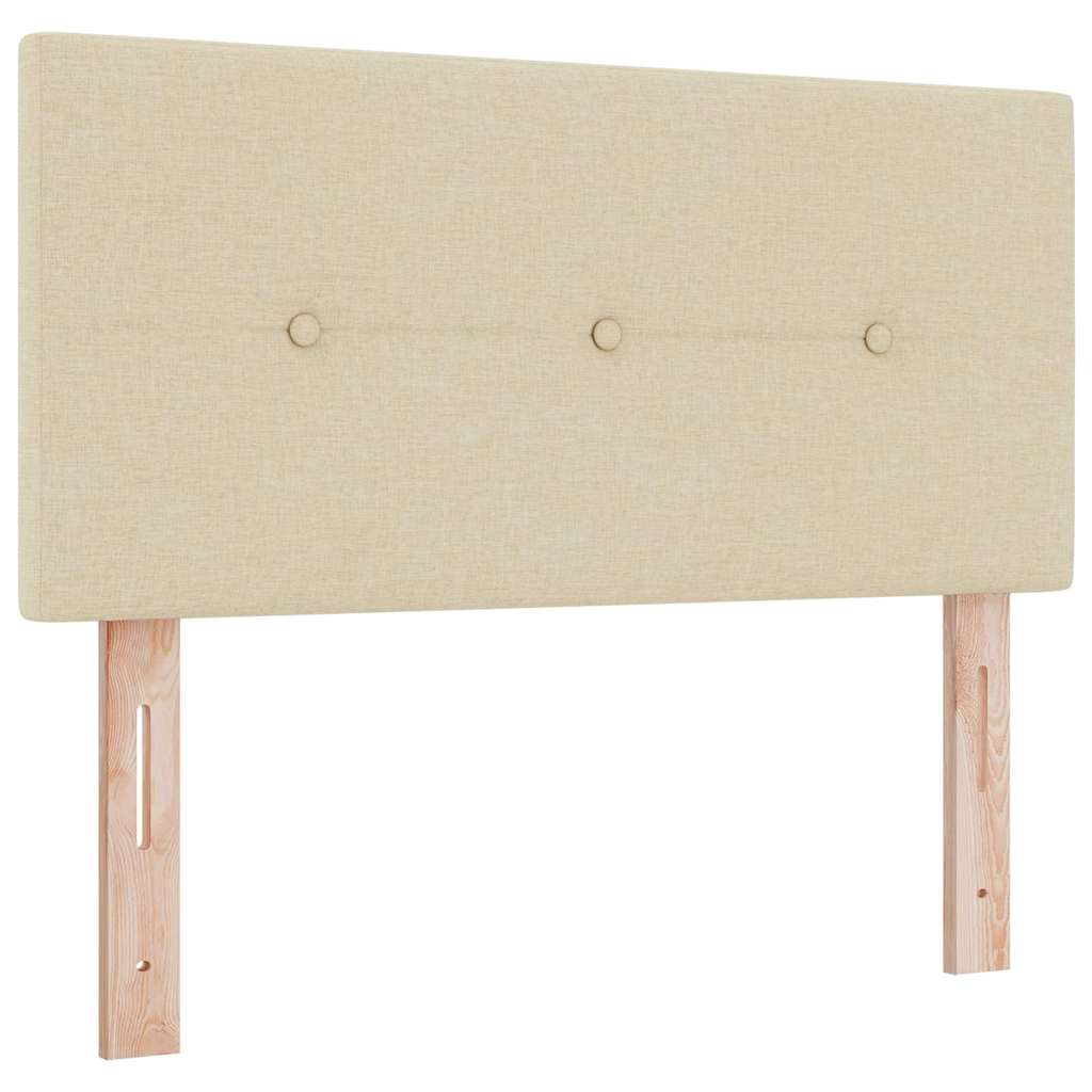 Letto a Sorgente LED con strisce LED Crema 90 x 200 cm Tessuto | homemem39