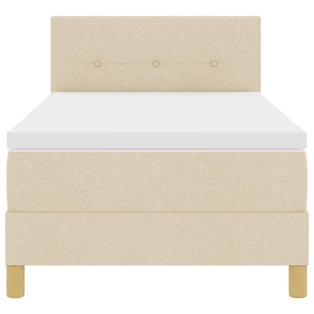 Letto a Sorgente LED con strisce LED Crema 90 x 200 cm Tessuto | homemem39