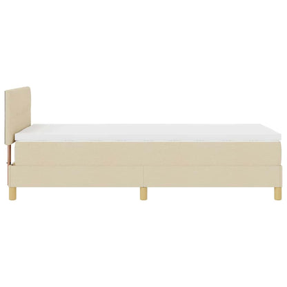 Letto a Sorgente LED con strisce LED Crema 90 x 200 cm Tessuto | homemem39