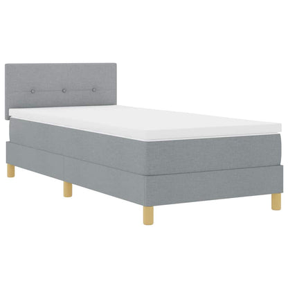 Letto a Sorgente LED Grigio chiaro 100 x 200 cm Tessuto