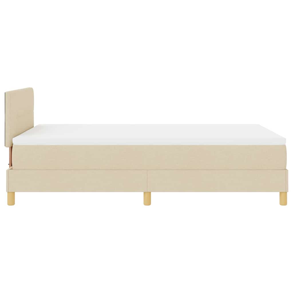 Letto a Sorgente LED con strisce LED Crema 120 x 190 cm Tessuto | homemem39