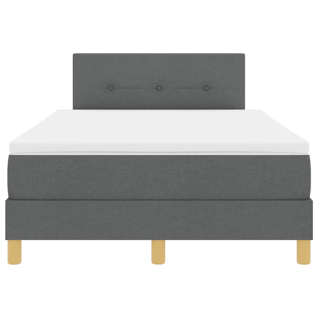 Letto a Sorgente LED Grigio scuro 120 x 200 cm Tessuto