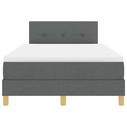 Letto a Sorgente LED Grigio scuro 120 x 200 cm Tessuto