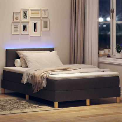 Letto a Sorgente LED Marrone Scuro 120 x 200 cm Tessuto | homemem39