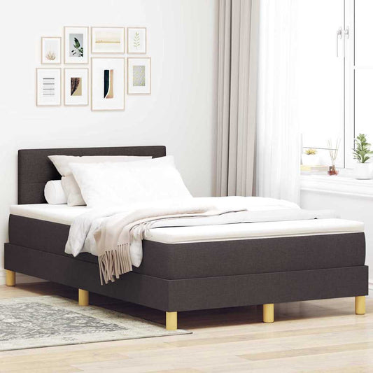 Letto a Sorgente LED Marrone Scuro 120 x 200 cm Tessuto | homemem39