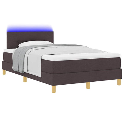 Letto a Sorgente LED Marrone Scuro 120 x 200 cm Tessuto | homemem39