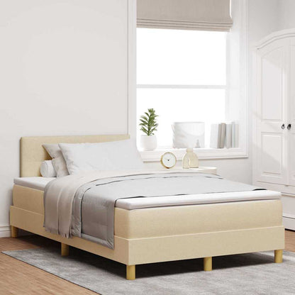Letto a Sorgente LED con strisce LED Crema 120 x 200 cm Tessuto | homemem39