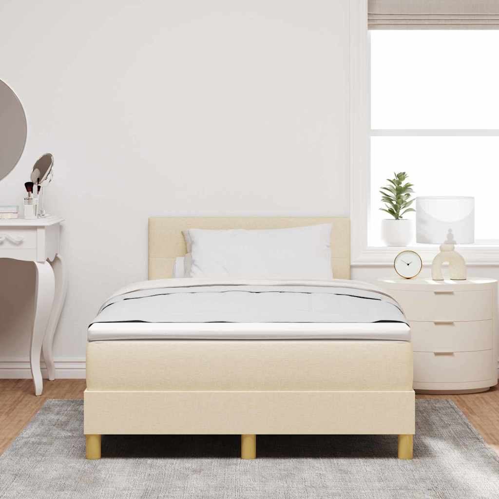 Letto a Sorgente LED con strisce LED Crema 120 x 200 cm Tessuto | homemem39