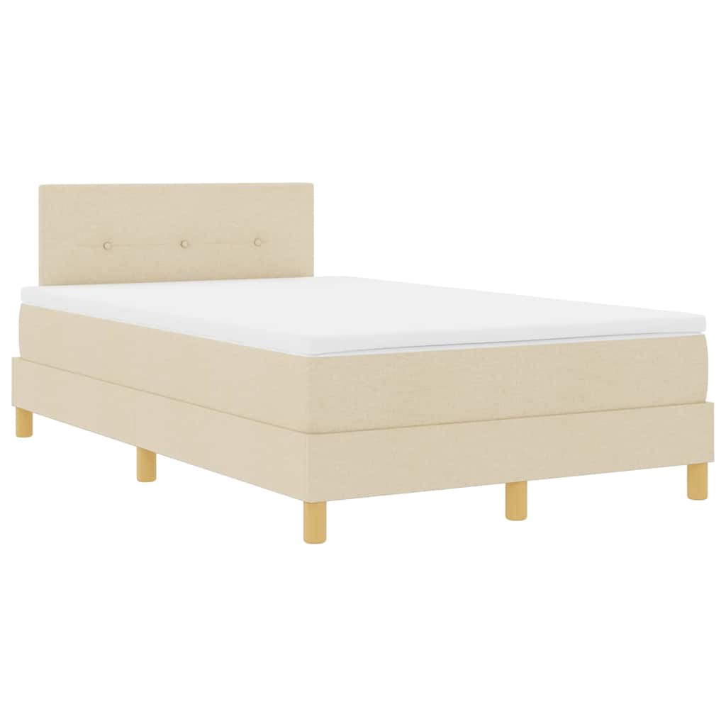 Letto a Sorgente LED con strisce LED Crema 120 x 200 cm Tessuto | homemem39