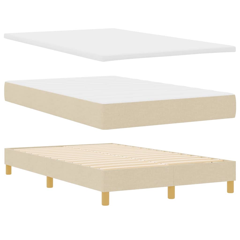 Letto a Sorgente LED con strisce LED Crema 120 x 200 cm Tessuto | homemem39