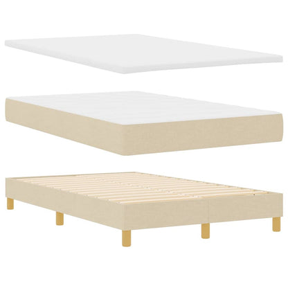 Letto a Sorgente LED con strisce LED Crema 120 x 200 cm Tessuto | homemem39